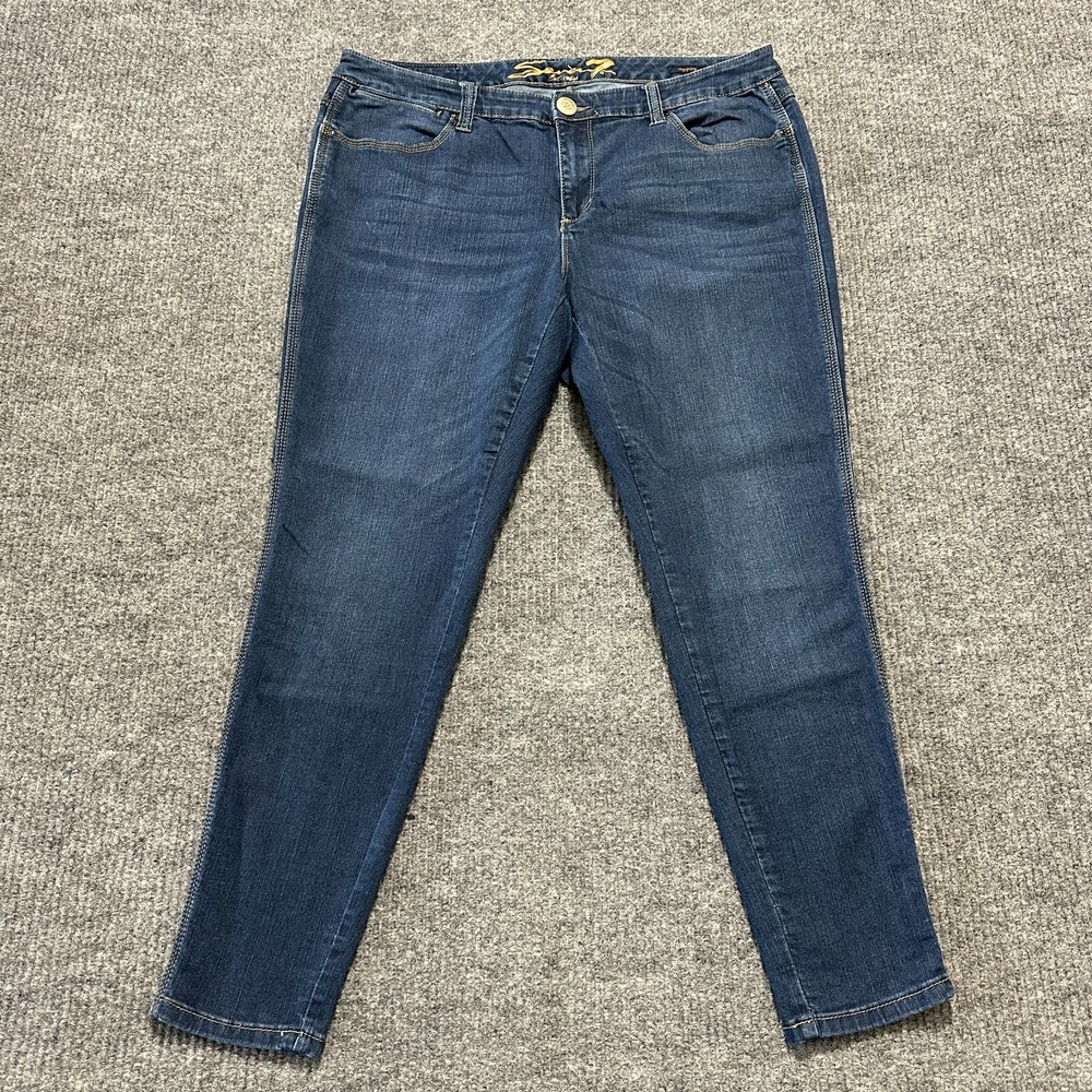 Seven7 Womens Legging Jeans W36" Blue Denim Stretch Casual Mid‎ Rise